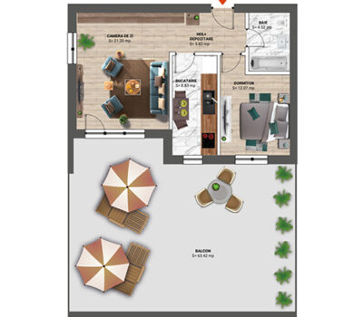 2 Rooms 142 m<sup>2</sup> – SPECIAL TYPE