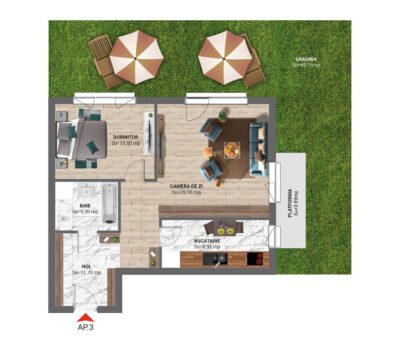 2 Rooms 84 m<sup>2</sup> with Garden