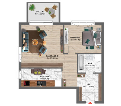 Apartament 2 Camere, 88 m<sup>2</sup>