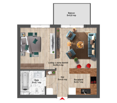 Double studio 57 sqm